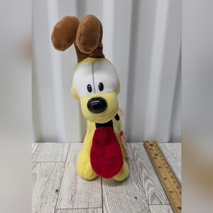 Ty  Odie Yellow and Brown Dog Plush with Red Tongue